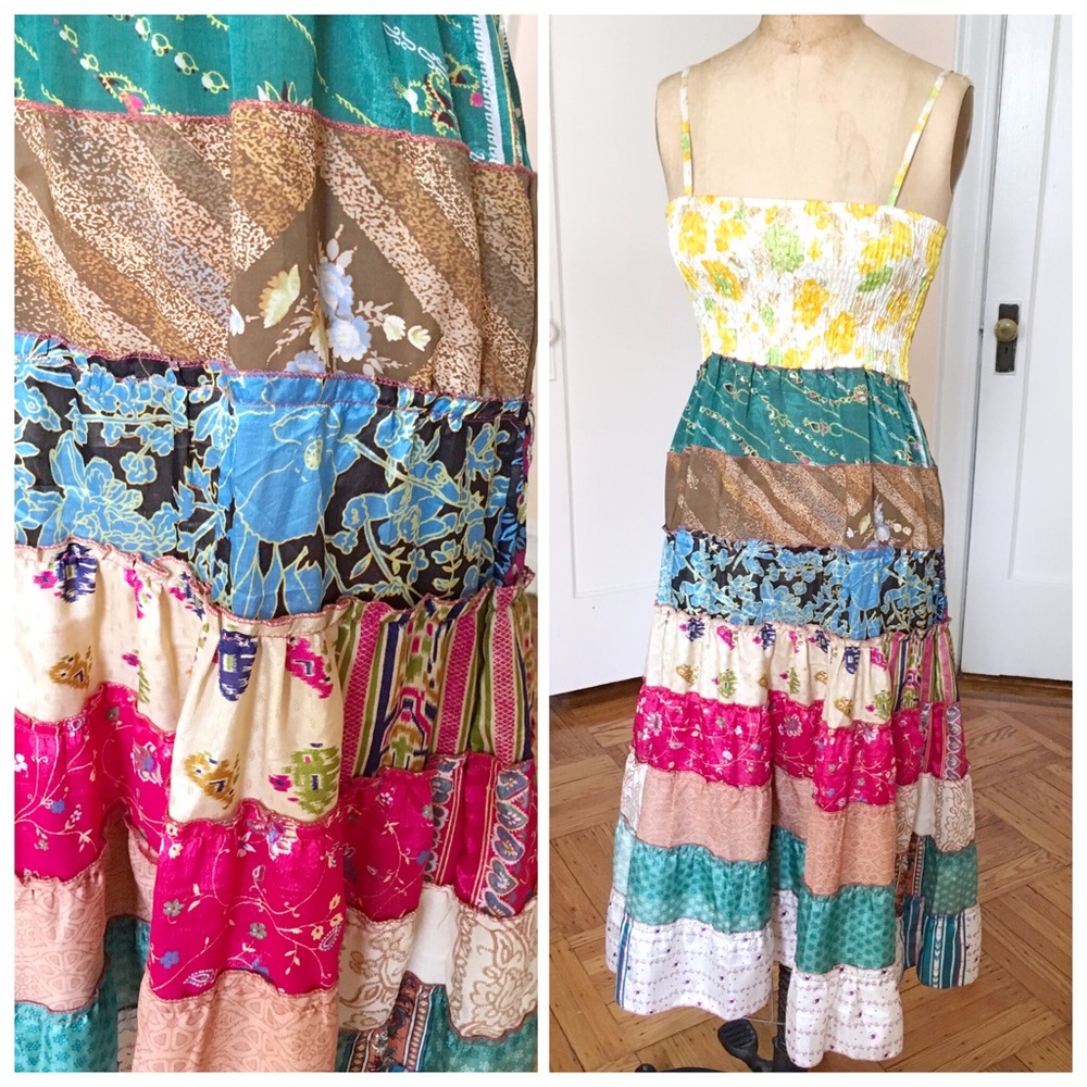 multi print boho gypsy dress
